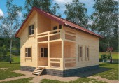 Дом из бруса в полтора этажа 5,85х5,75