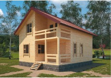 Дом из бруса в полтора этажа 5,85х5,75