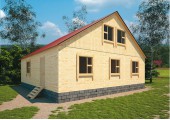 Дом из бруса мансардный 9,82х9,45